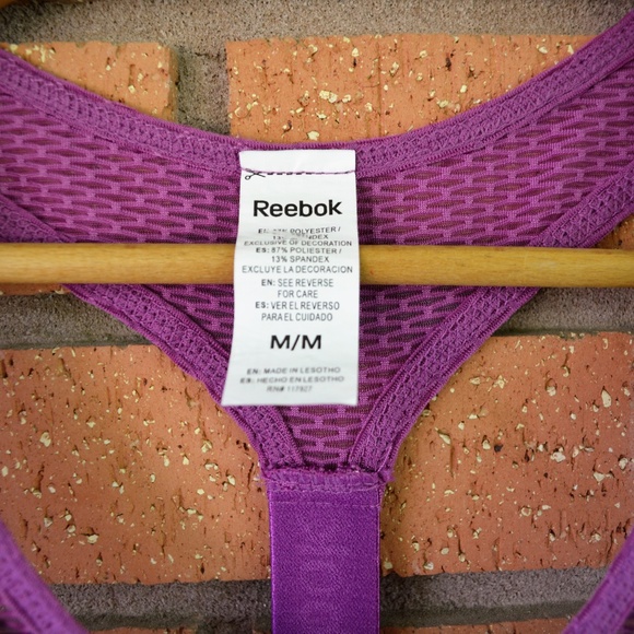 3/$20 Reebok- Purple Mesh Racerback Tank - Picture 4 of 5